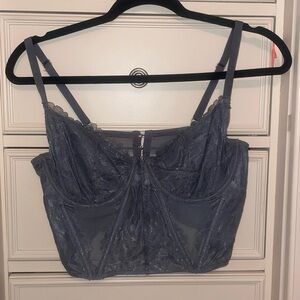 Gilly Hicks Lace Corset in Blue/Grey